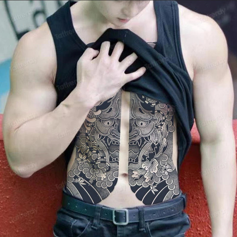 Angel Wings God Tattoo Stickers Realistic Juice Ink Semi Permanent Full Back Body Tattoo Temporary Lasting 2 Weeks Men Adult
