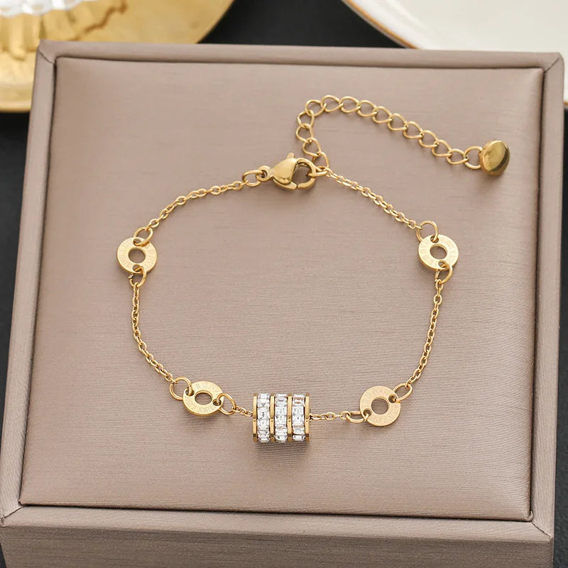 316 Stainless Steel Butterfly Heart Belt Twist Multilayer Chain Bracelet For Women Jewelry Party Gifts Bijoux Pulsera