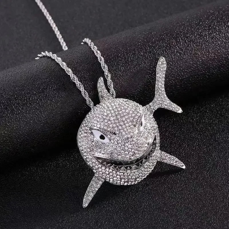 Hip Hop Cubic Zirconia Pave Bling Iced Out Elephant Pendant Animal Necklace Men Women Hip Hop Cool Rap Jewelry Birthday Gift