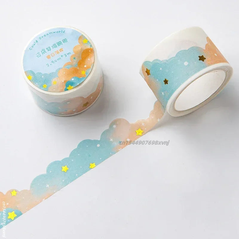 Kawaii Gradient Clouds Washi Tapes DIY Scrapbooking Journal Planner Diary Stickers Cute Masking Tape Korean Stationery Office