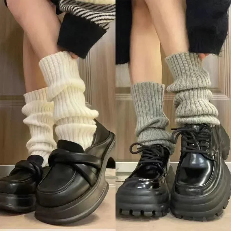 Leg Warmers Women Long Socks Wool Knitted Foot Cover Arm Warmer Y2K Autumn Winter Crochet Heap Socks Boot Cuffs Stockings