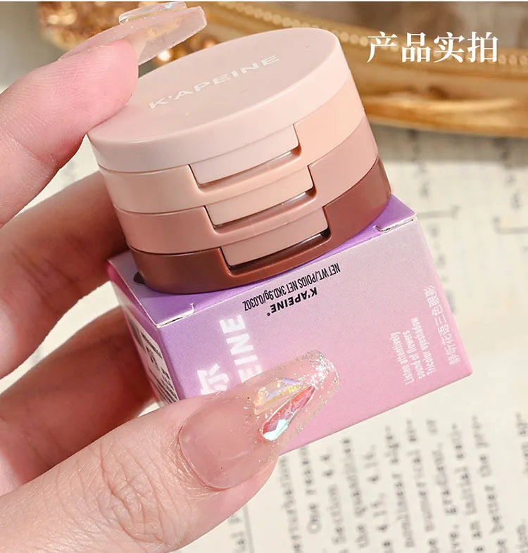 3-in-1 Makeup Palette Matte Pearlescent Eyeshadow Blush Highlighter Contouring Three-layer All-in-one Palette Brightening Skin