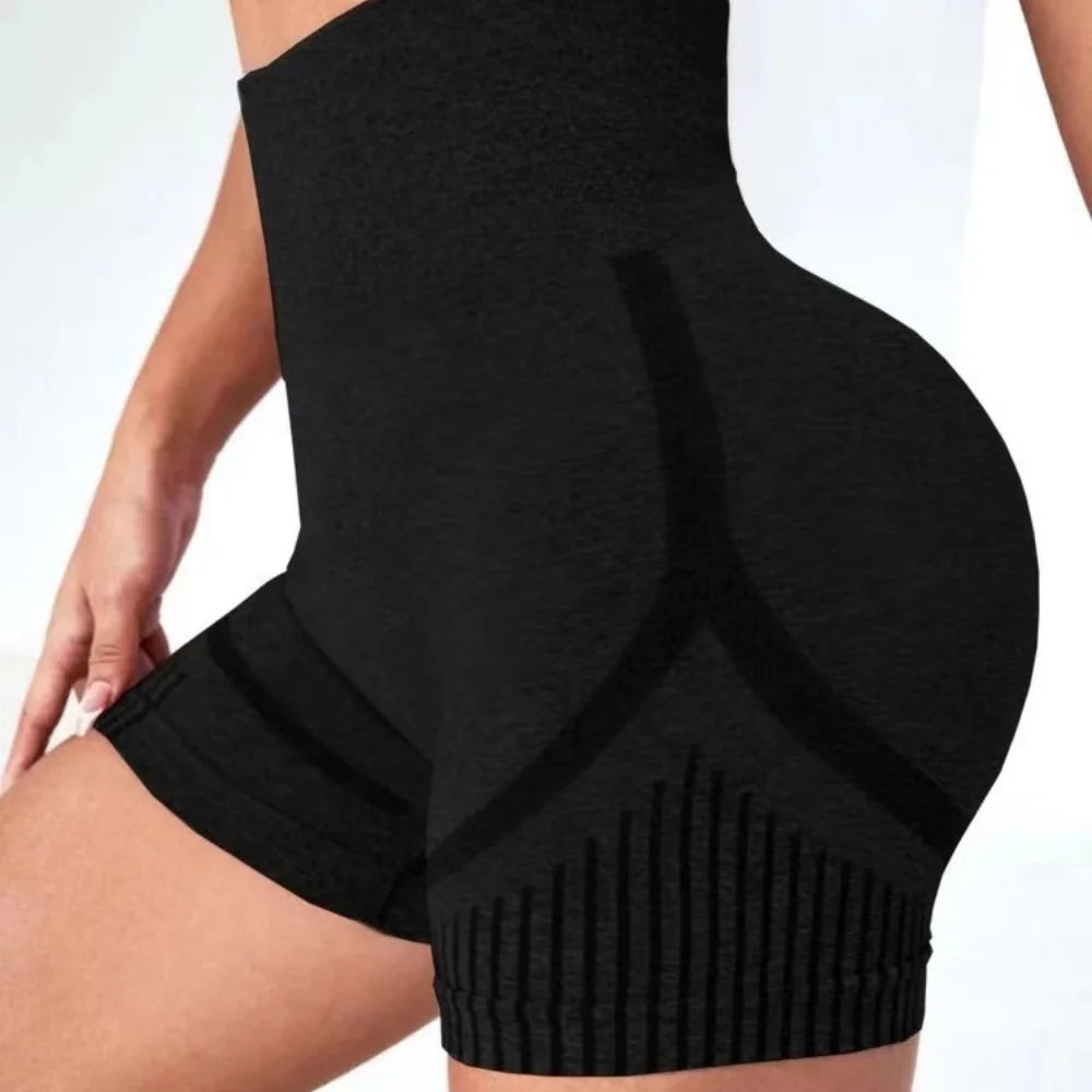 New Women Seamless Sports Yoga Shorts High Waist Lift Butt Running Gym Leggings Elastic Scrunch Sportswear