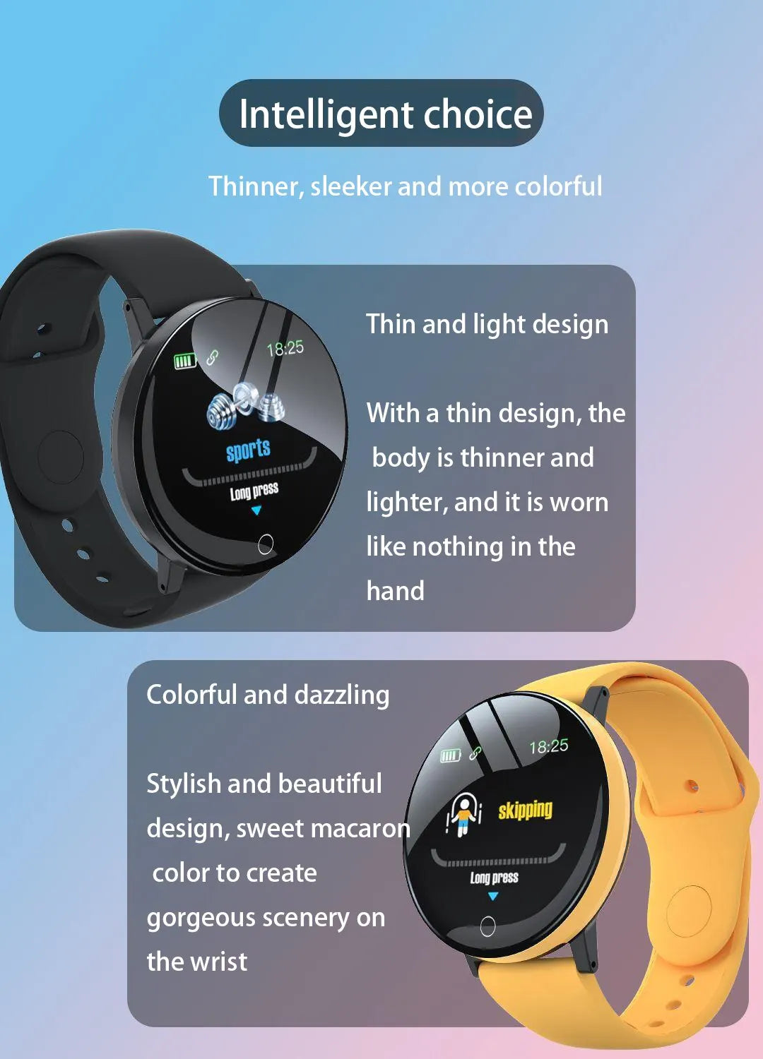 D18 Smartwatch Circular Color Screen With Multiple Sports Modes Call Information Reminder Photo Taking Music Smart Bracelet D20