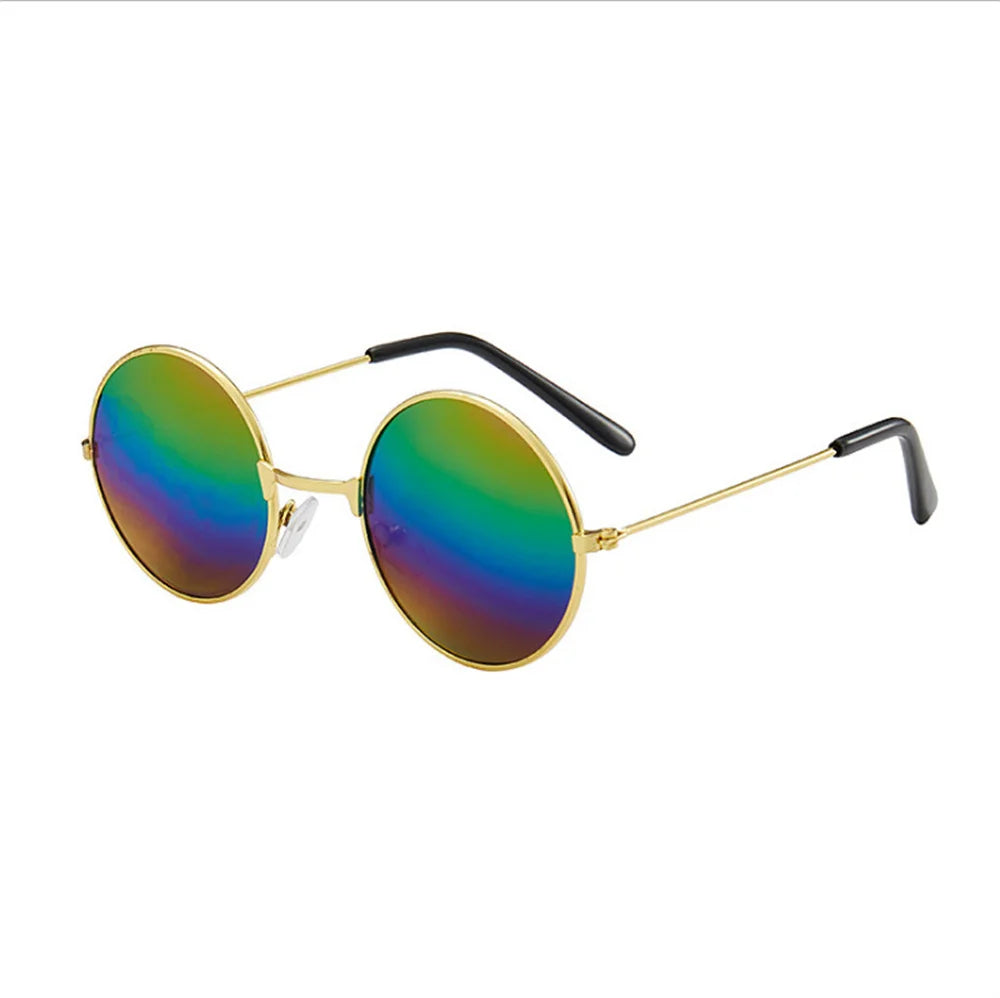 Retro Round Sunglasses For Men Women Metal Hippie Circle Eyeglasses Clear Lens Sun Glasses Goggles Wedding Photo Prop Eyewear