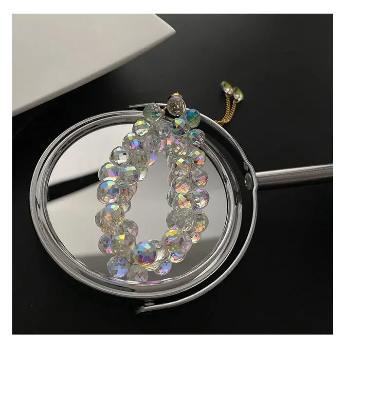 2025 New Artificial Austria Crystal Bracelet Fashion Shiny Stone Beads Elasticity Rope Strand Bracelets for Women Jewelry Gifts