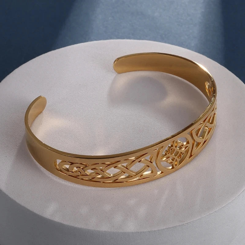 Stainless Steel Witchcraft Witch's Knot Adjustable Bracelet for Men Women Irish Celtic Supernatural Lucky Jewelry