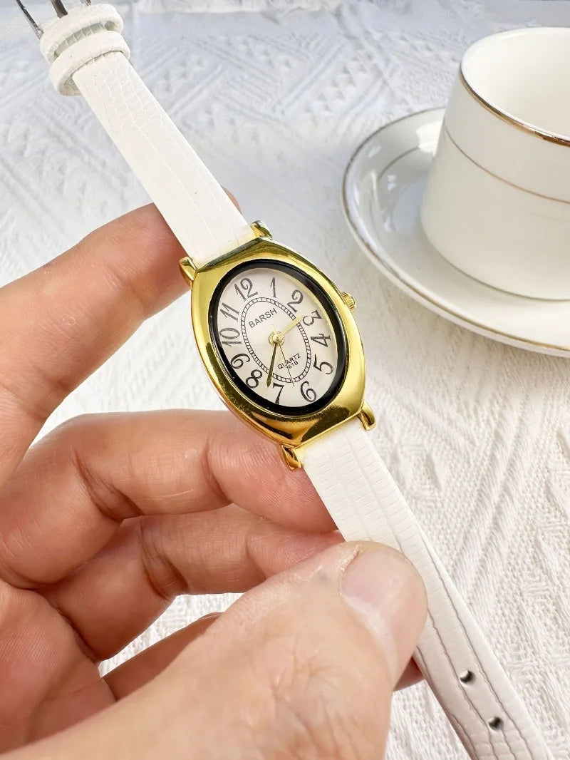 Fashion Oval Dial Women Watches Luxury Leather Strap Retro Ladies Quartz Watch Dropshipping Reloj De Mujer 시계 여성