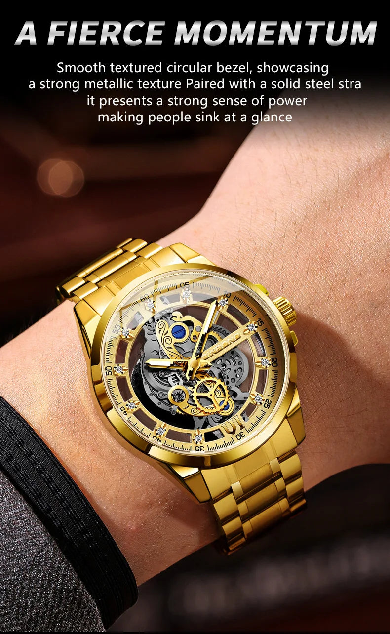 UTHAI Authentic Men Quartz Watch Business Luxury Trendy Waterproof Quality High Steel  Watch Male Fashion Clock Wristwatches