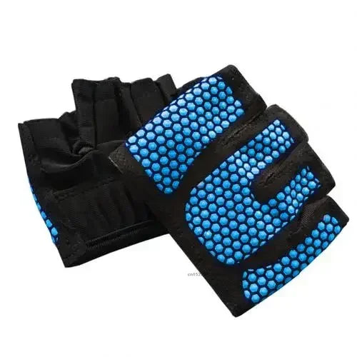1pair Gym Half Finger Gloves Men Women Anti-Slip Silicone Workout Glove Pull Up Power Weight Lifting Grips Hand Plam Protector