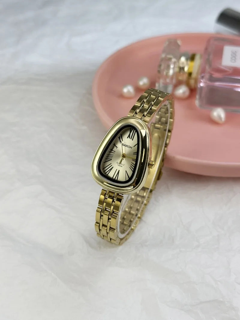 Hot Sale Stainless Steel Strap Women's Watch Irregular Snake Head Dial Ladies Quartz Watch Fashion Luxury Gift Clock Wholesale