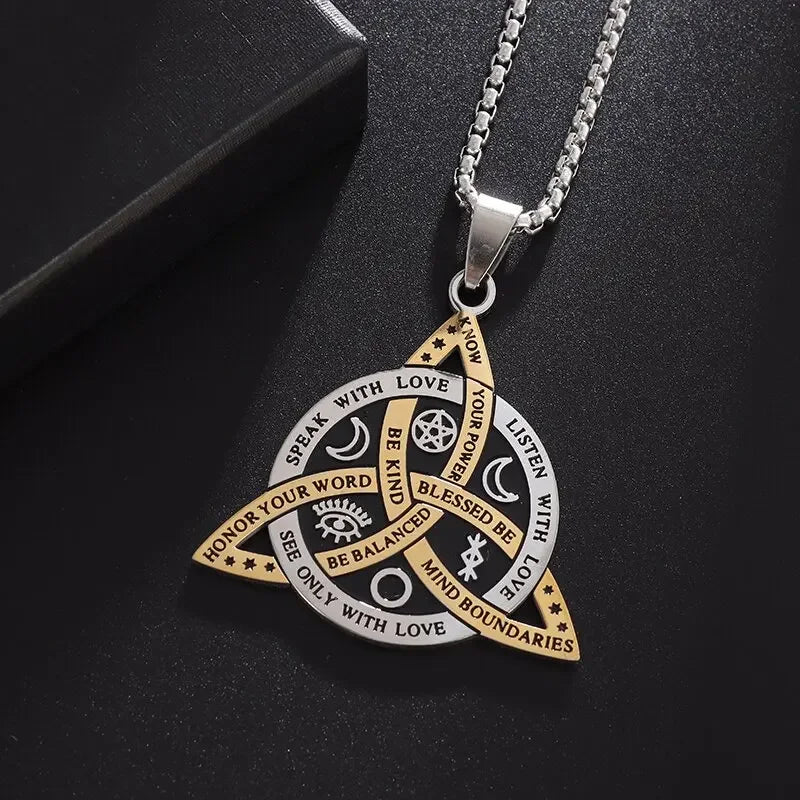 Retro Buddhist Exorcist Vajra Pendant Necklace Fashion Religious Good Luck Amulet Wealth Jewelry for Men