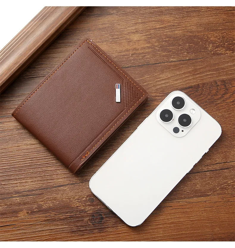 Men Foldable Wallets Picture Coin Slim Purses Business Money Credit ID Cards Holders Vintage Business Practical Men Wallets