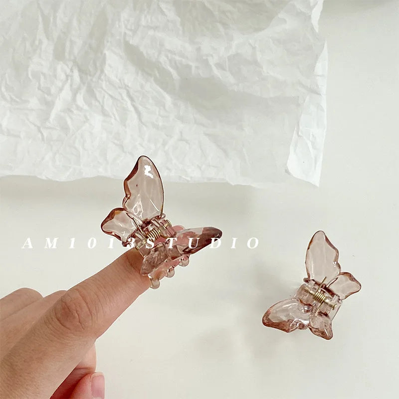 Crystal Butterfly Mermaid Hair Claw Girls Back Head Clamp Clip Transparent Large Hair Clips Hairpins Headdress Hair Accessories