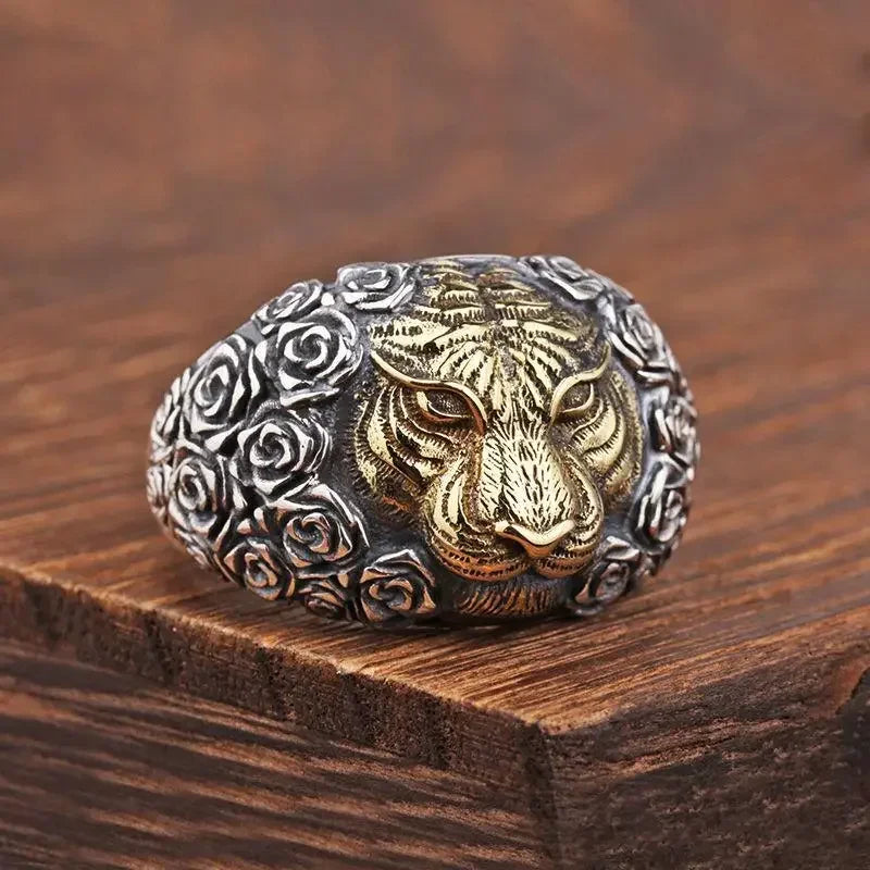 Retro Domineering Ethnic Style Fire-Breathing Dragon Ring Men\\'s Charm Open Ring Punk Motorcycle Rider Jewelry Accessories
