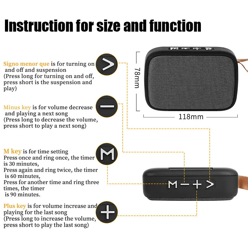 Mini Wireless Bluetooth Speaker Box Outdoor Speakers Subwoofer Music Center Boom Box 3D Stereo Radio Support SD TF Card FM Radio