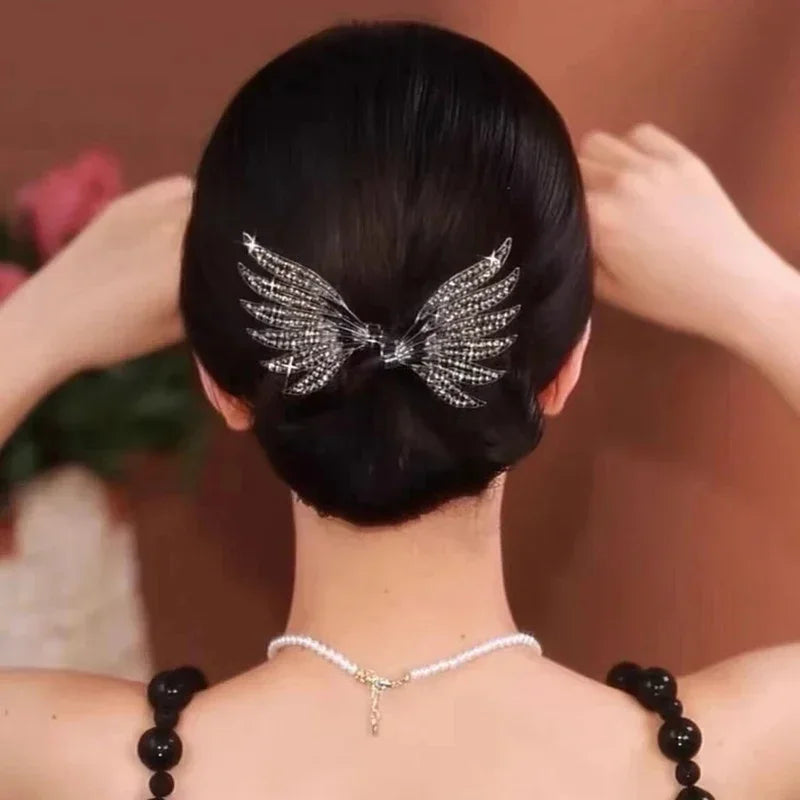 Women's Hair Twister Crystal Wings Curler Exquisite Temperament Hairpin Curling Hair Hairpins Hair Accessories