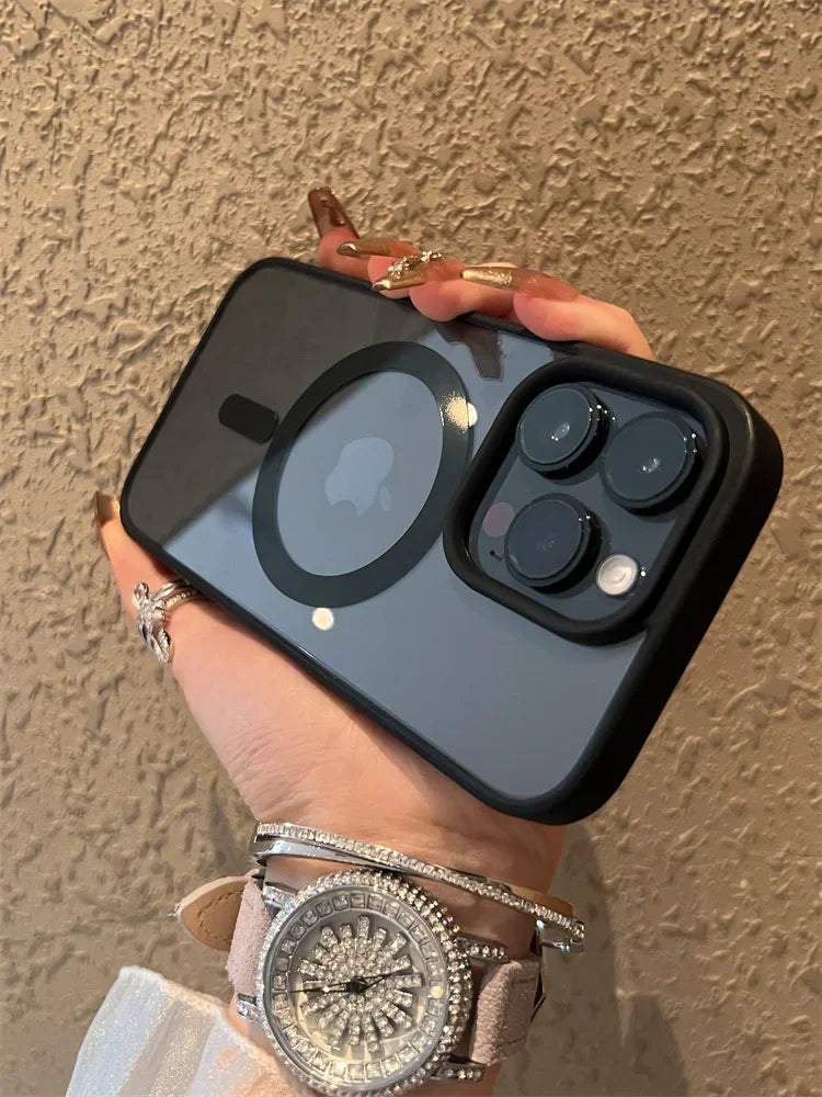 Shockproof Acrylic Magnetic Clear Phone Case For iPhone 16 15 14 13 12 11 Pro Max 14 Plus Magsafe Wireless Charge Hard PC Cover