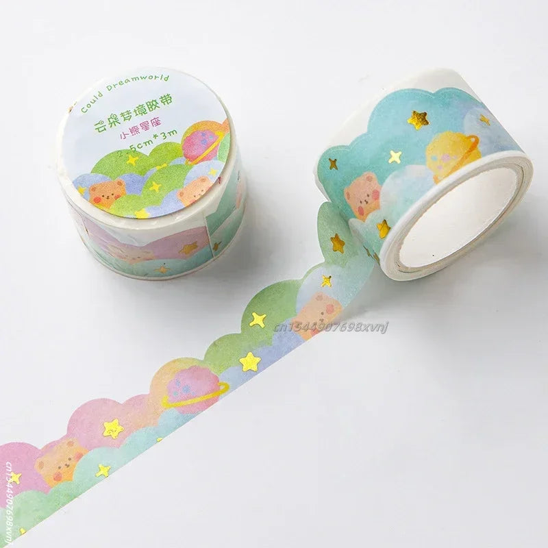 Kawaii Gradient Clouds Washi Tapes DIY Scrapbooking Journal Planner Diary Stickers Cute Masking Tape Korean Stationery Office