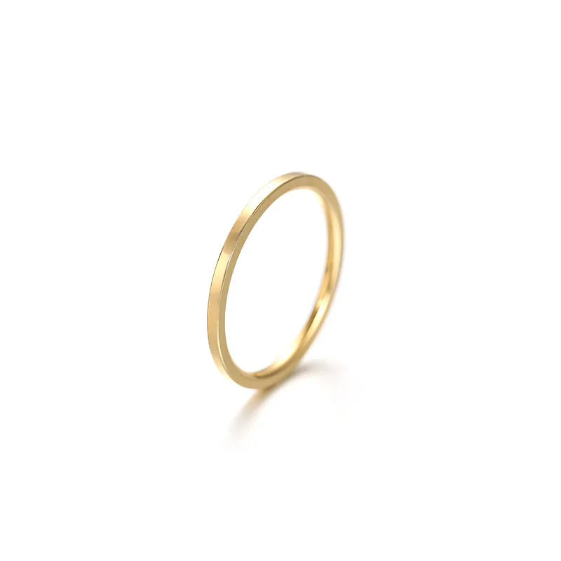 2mm Super Fine Stainless Steel Rings Japan Korea Fashion Flat Inside Spherical Titanium Ring Jewelry Accessories
