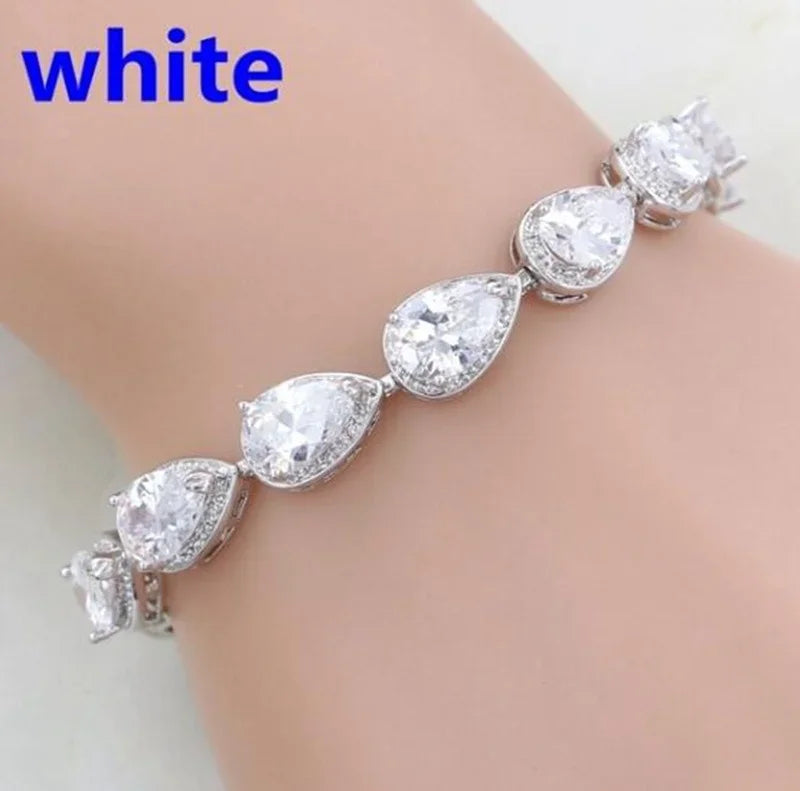 Elegant Shiny Water Drop Zircon Bracelet Fashionable Charm Jewelry Suitable for Daily and Banquet