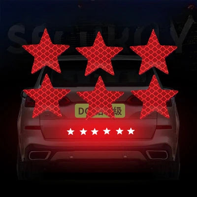 10pcs Car Bumper Reflective Stickers Reflective Warning Strip Tape Secure Reflector Stickers Decals Safety Warning 3*8CM