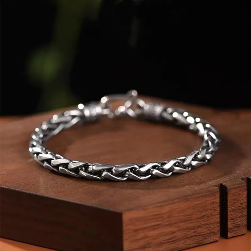 Classic Fashion Keel Bracelet Fish Hook Clasp Mens High Quality Silver Plated Bracelet Maletrend Party Jewelry