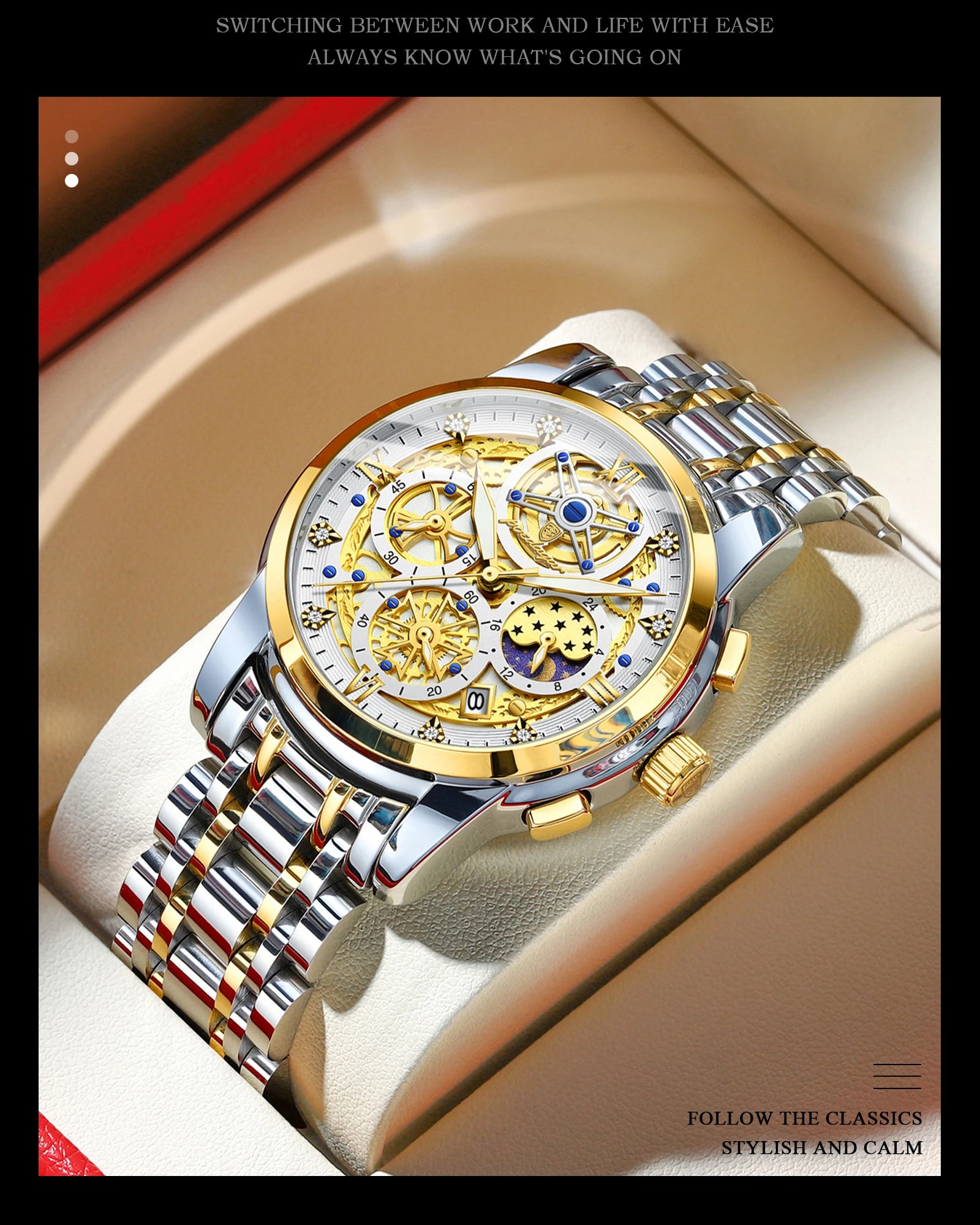 POEDAGAR Luxury Watch For Men Original Waterproof Luminous Date Man Clock Chronograph Stainless Steel Quartz Men's Watches Reloj