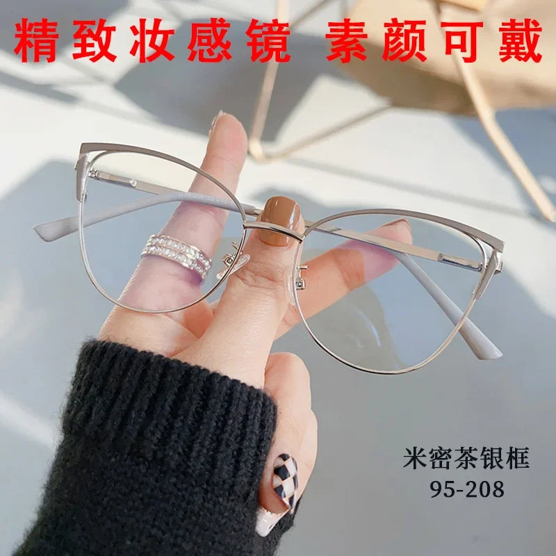 New Brand Design Retro Lady Cat Eye Glasses Frame Fashion Anti Blue Light Eyeglasses Computer Goggles Women Reading Glasses Men