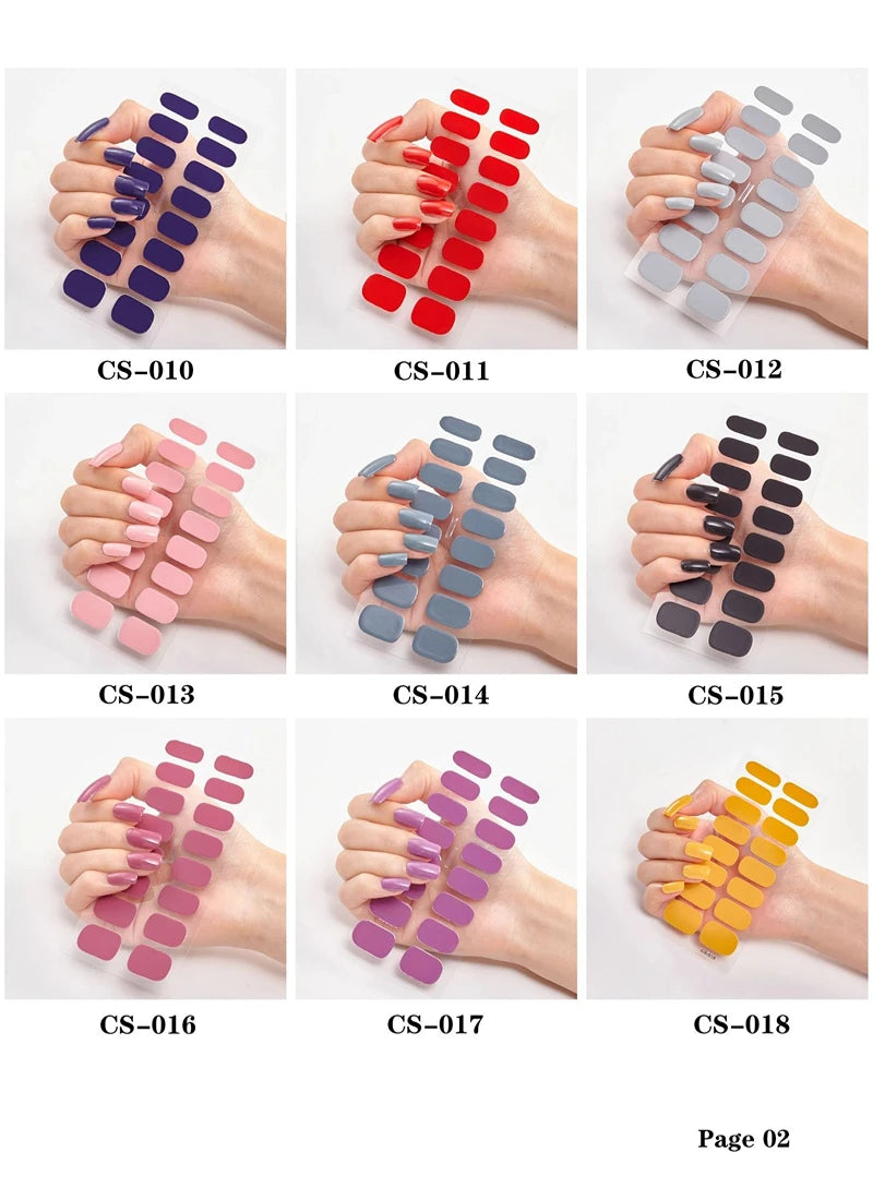 Baking Free Nail Stickers Wholesale Gradient glitter Nail Stickers Simple Waterproof Nail Sticker Full Color Solid Color Sticker