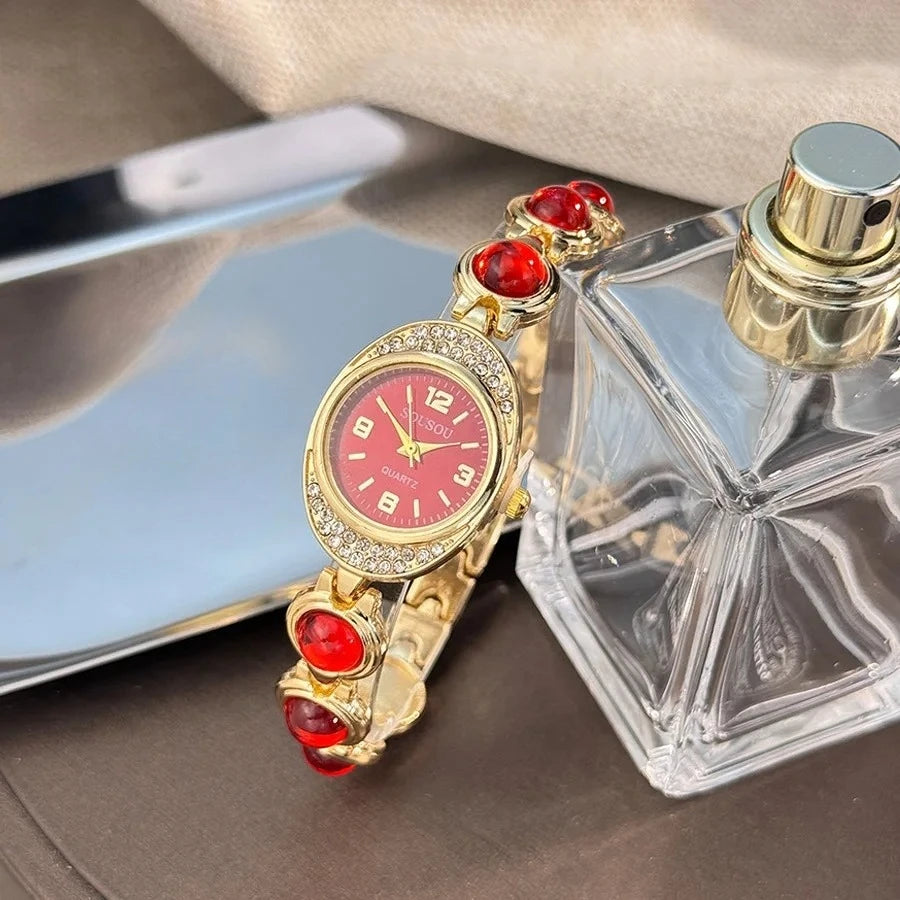 Luxury Bracelet Women Watches New Ladies Yuanbao Shaped Rhinestone Inlaid Women's Quartz Wristwatch Fashion Watches Dropshipping