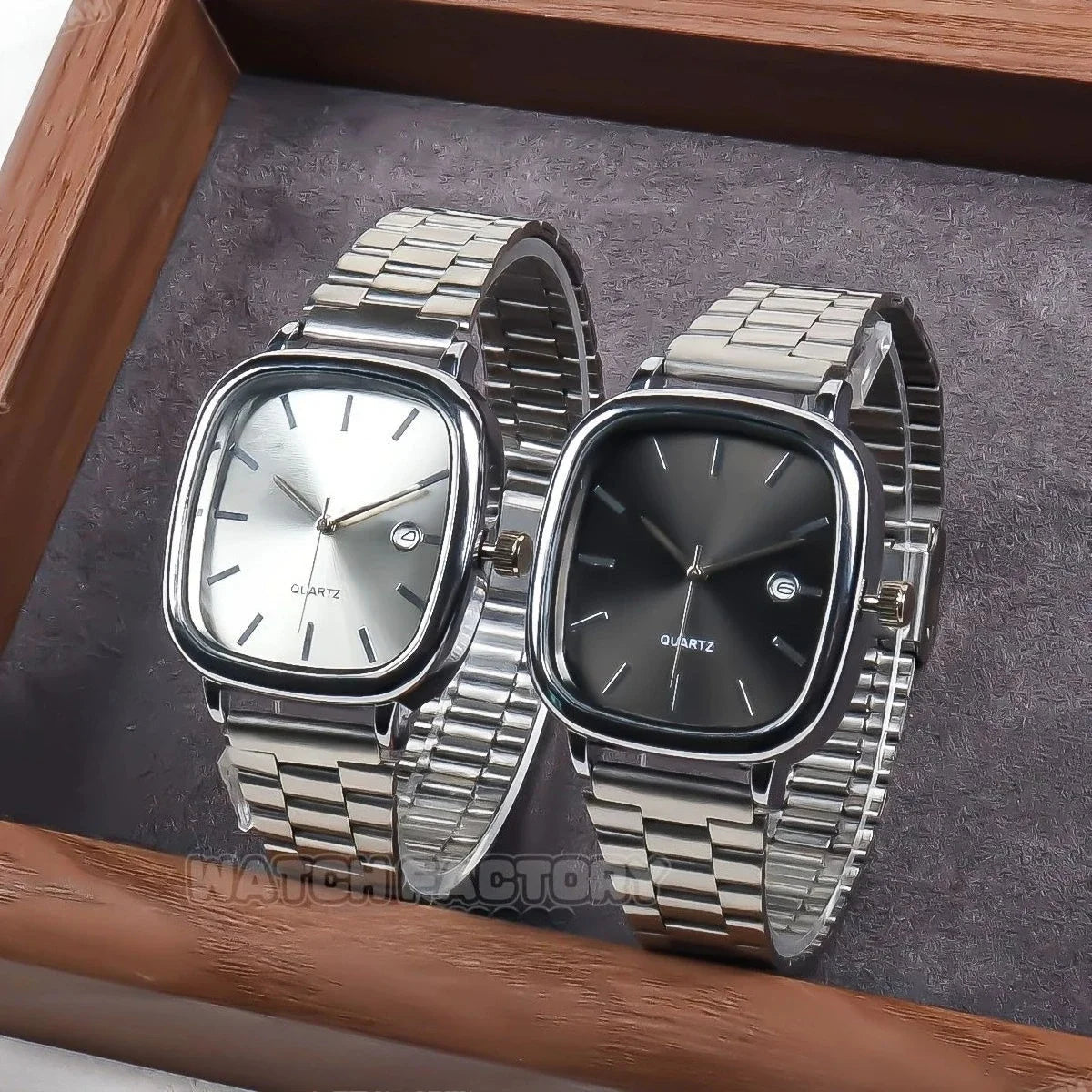 Famous Brand Men Watch Steel Strap Silver Color Calendar Quartz Watches Luxury Women Gift Wristwatch Dropshipping Clock