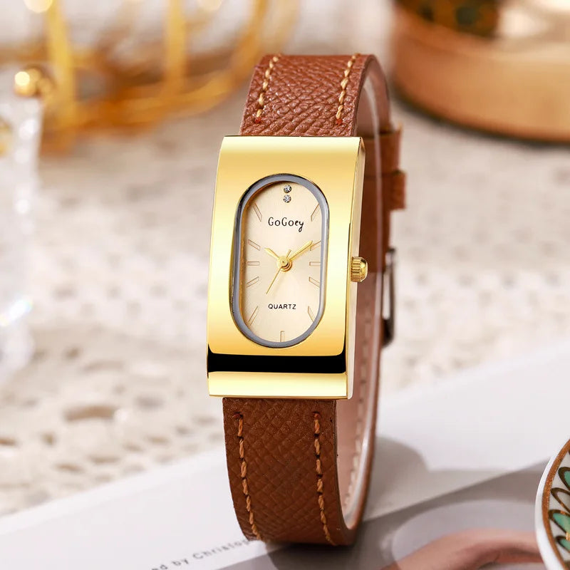 New Brand Women Watch Fashion Rectangular Dial Quartz Watch Simple Leather Strap Luxury Ladies Gift Wristwatches Dropshipping