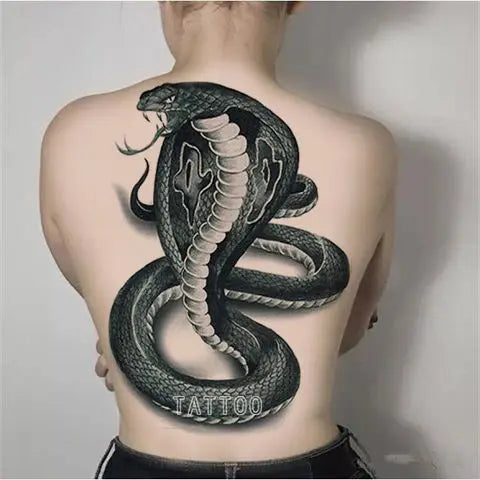Lasting Angel Fake Tattoo Full Back Traditional Art Tattoo Sticker Punk Snake Temporary Tattoos Waterproof Tatuajes Temporales