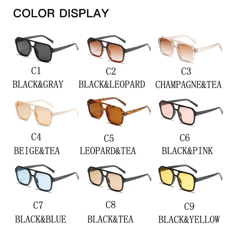 Vintage Square Sunglasses for Woman Retro Brand Sun Glasses Female Black Yellow Fashion Candy Colors Oculos De Sol Feminino