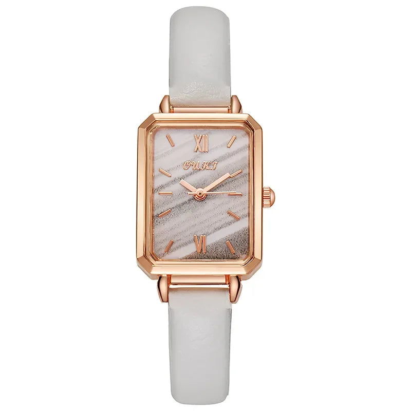 Small Square Watch with Rhinestones for Women Simple Casual Fashion Small Green Quartz Watch Ladies Wrist Watches Reloj Mujer