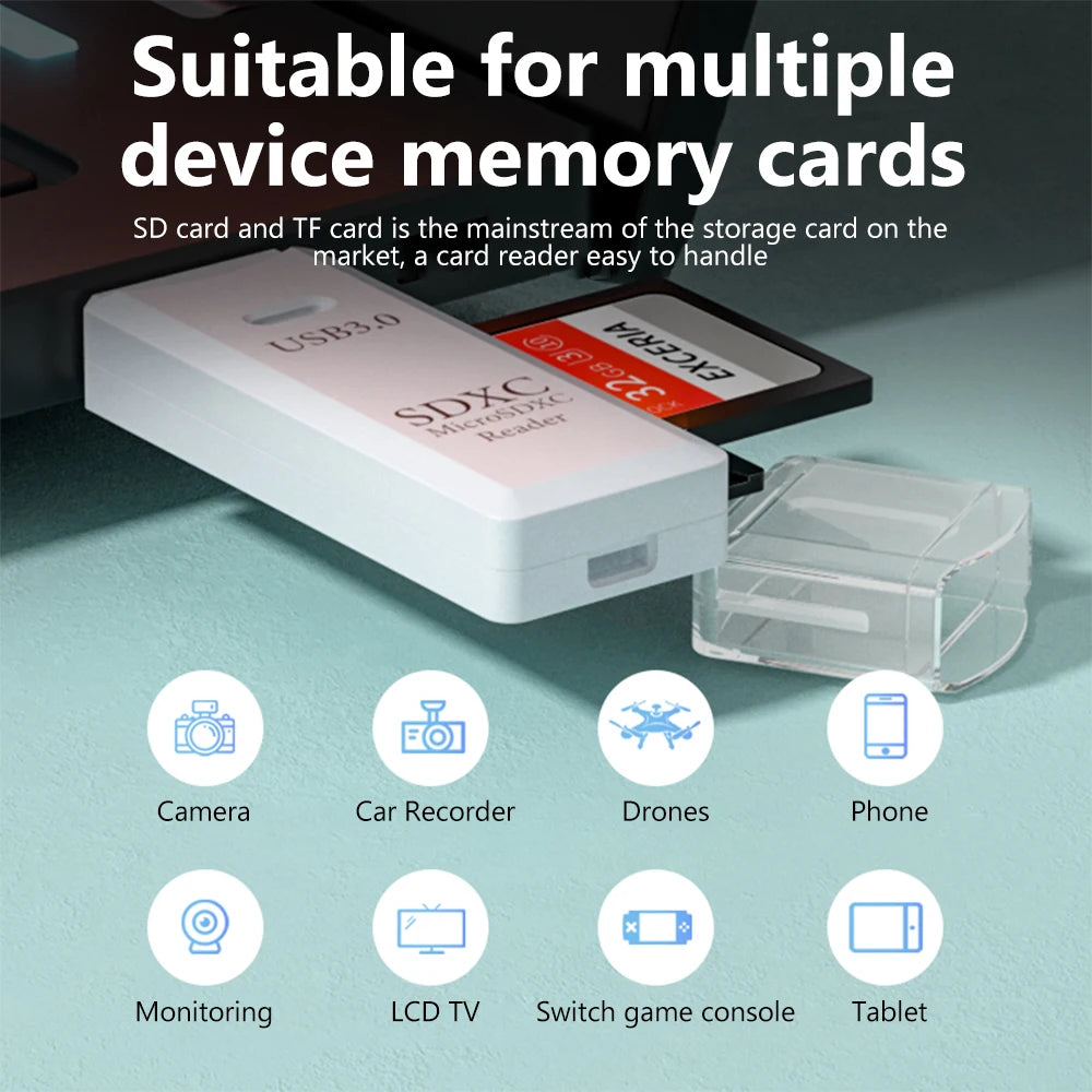 2in 1 USB 3.0 Card Reader USB2.0 To SD TF Memory Card Adapter For PC Laptop Accessories Flash Drive Card Reader Smart Cardreader