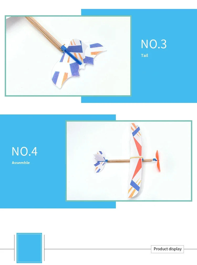 Rubber Bands Power Planes Hand Launch Throwing Foam Inertial Glider Aircraft Outdoor Toys for Child Kids Birthday Gifts
