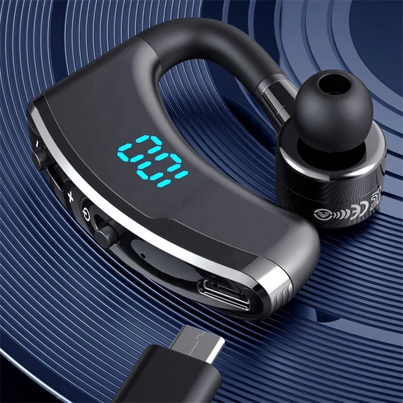 Bluetooth 5.2 Earphone Ear Hook Wireless Headset LED Display Business Headphone HiFi Stereo Waterproof Earbud for Xiaomi iPhone