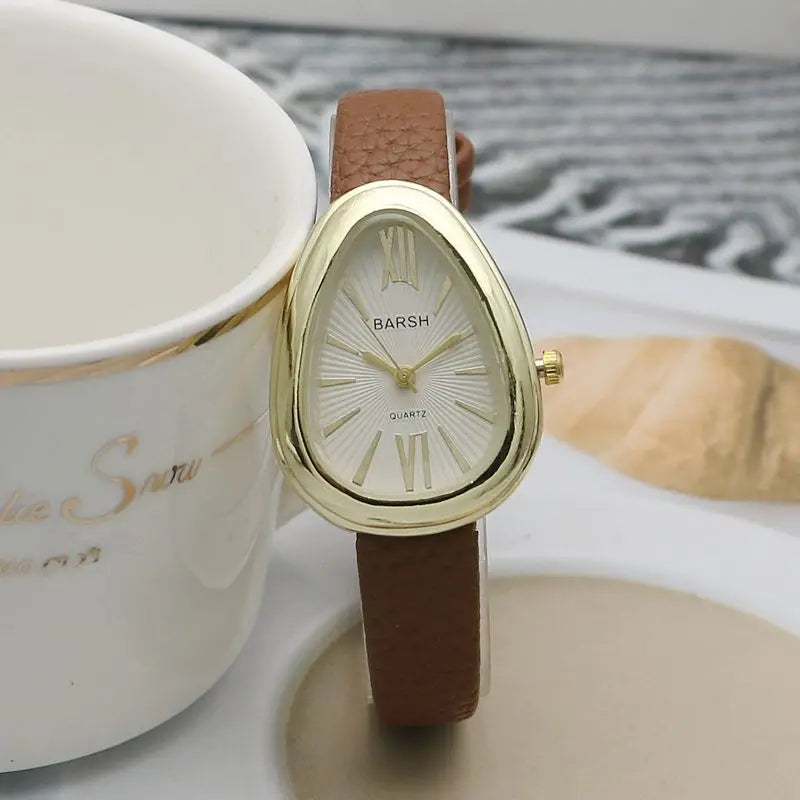 Brand Waterdrop Dial Women Watch Simple Student Fashion Gift Quartz Watches Leather Strap Wristwatches Dropshipping Reloj Mujer