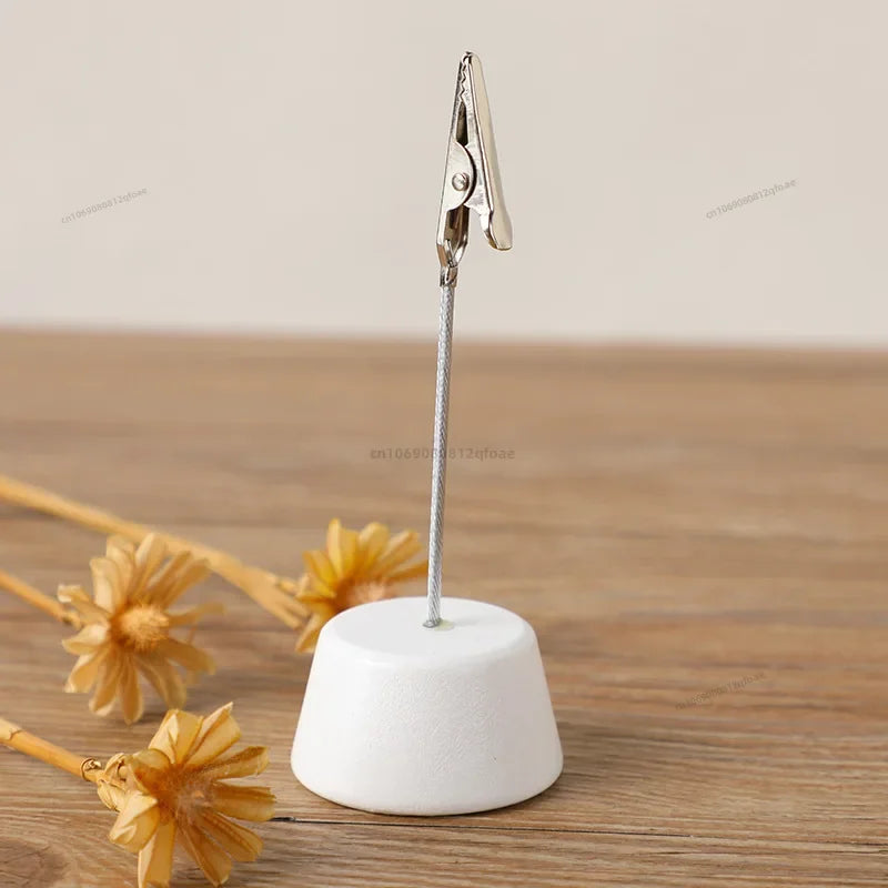 1PC Memo Clip Holders Place Card Stand Metallic Table Number Stand Photo Paper Clamp Romantic Photo Clip Desktop Decoration