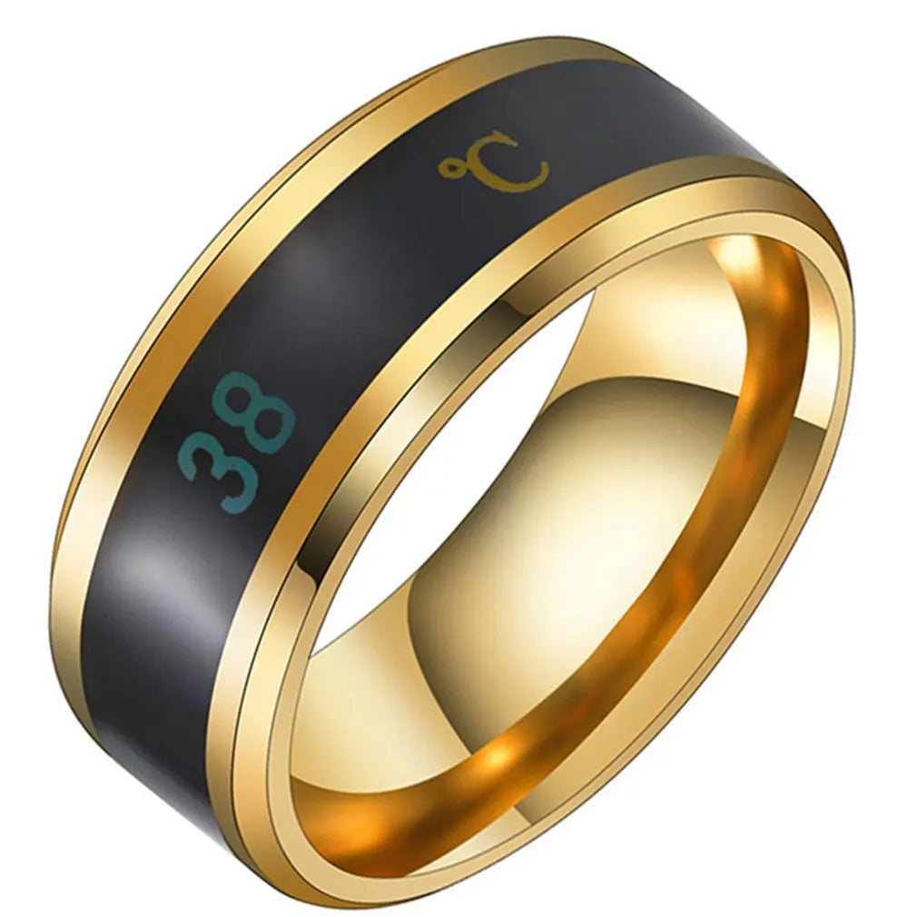 New Smart Temperature Ring Fashion Smart Stainless Steel Classic Wedding Couple Modern For Women Men Waterproof Rings jewelry
