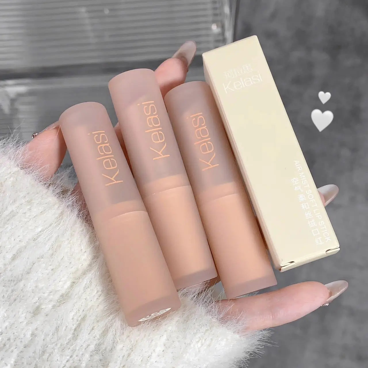 Velvet Matte Lipstick Moisturizing Waterproof Lasting Nude Apricot Lip Tint Non-stick Cup Lip Gloss Lipstick Cosmetics Make Up