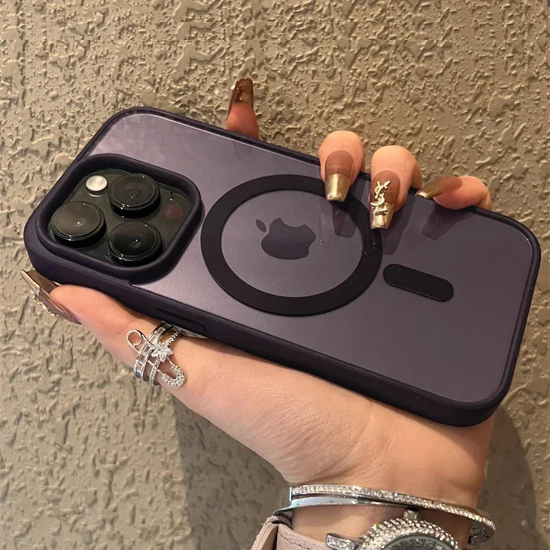 Shockproof Acrylic Magnetic Clear Phone Case For iPhone 16 15 14 13 12 11 Pro Max 14 Plus Magsafe Wireless Charge Hard PC Cover