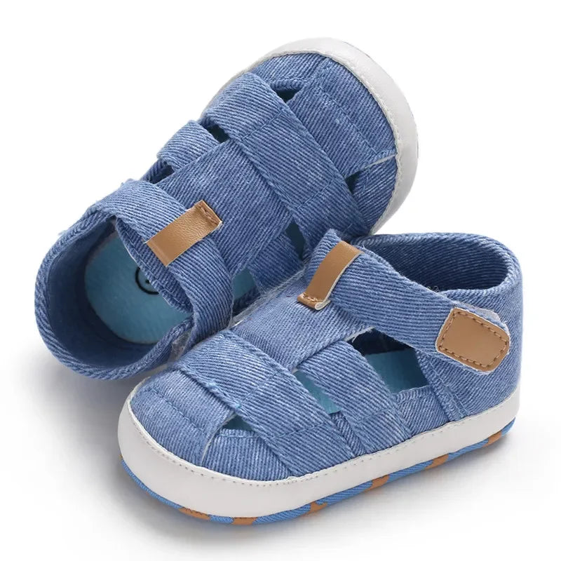 0-24montsh Infant Boys Canvas Shoes Moccasins Child Sandals Boys Summer Sandals Sneakers For Baby Boys Solid Black Sandals
