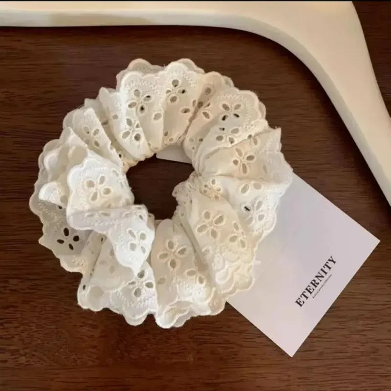 Women Silk Scrunchie Elastic Handmade Multicolor Hair Band Ponytail Holder Headband Hair Accessories 1PC Satin Silk Solid Color