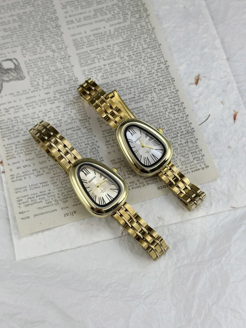 Hot Sale Stainless Steel Strap Women's Watch Irregular Snake Head Dial Ladies Quartz Watch Fashion Luxury Gift Clock Wholesale