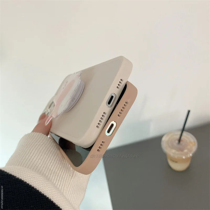 Korea Cute Cartoon Kitten Grip Acrylic Mobile Phone Holder Socket Stand Ring Cell Phone Support Bracket Smartphone Accessories