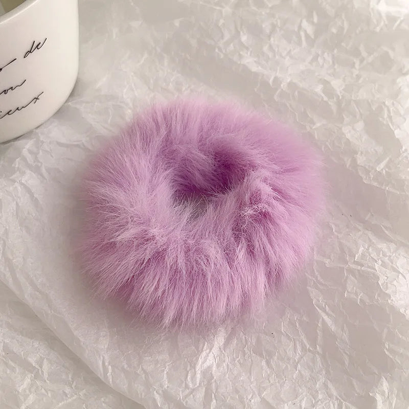 Autumn and Winter Plush Patch Bear Towel Ring Hair Tie Korean Style Hair Accessories Headband Thick High Elastic Hair Rope