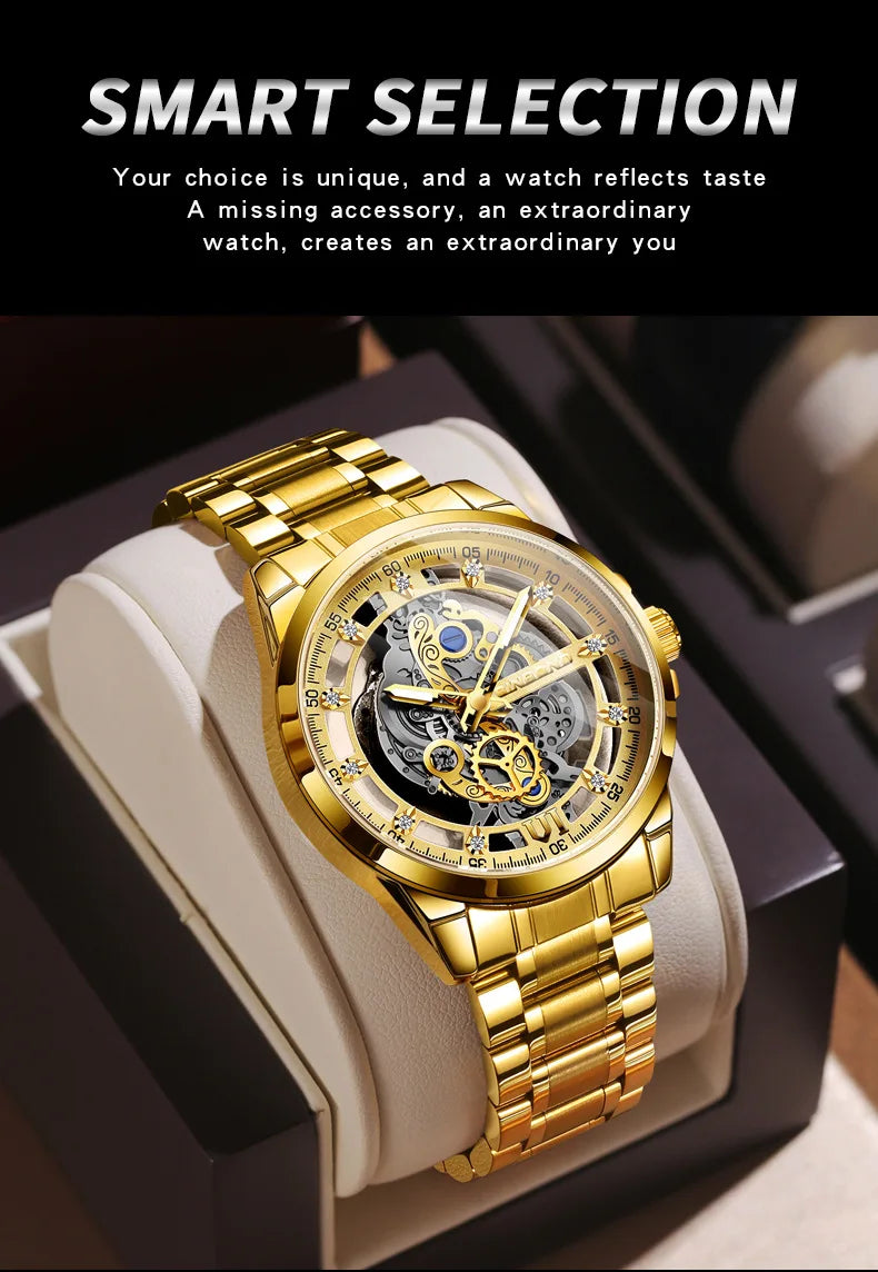 UTHAI Authentic Men Quartz Watch Business Luxury Trendy Waterproof Quality High Steel  Watch Male Fashion Clock Wristwatches
